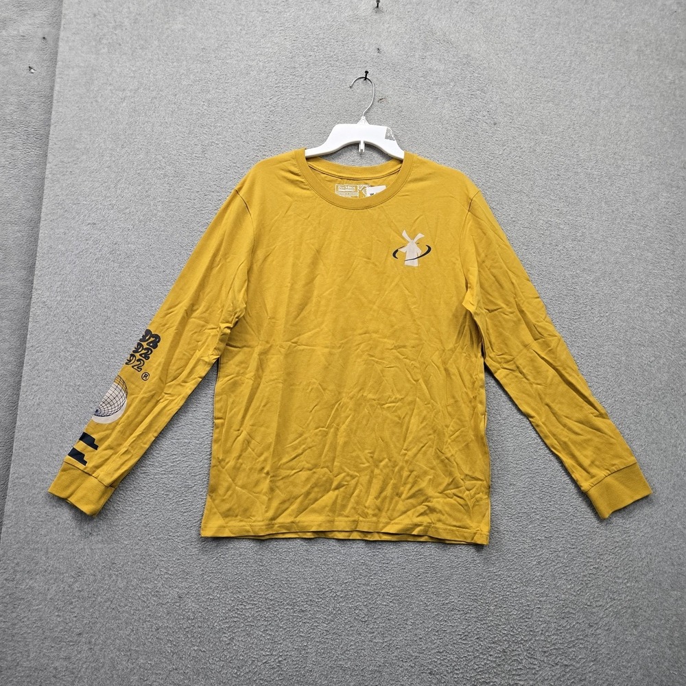 Dutch Bros Coffee Women Shirt XL Yellow A Better World Cheers Logo Graphic Print